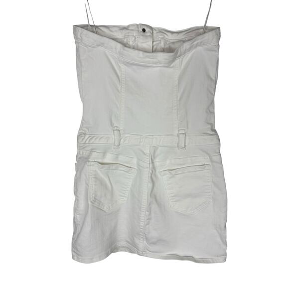 Amanda Uprichard Teyana Dress Strapless Denim Mini Minimalist Chic White Size S - Picture 8 of 12